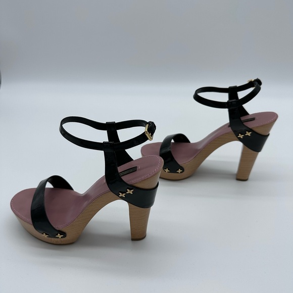Louis Vuitton Ladies Heels Black/Pink Size 38.5 LV 8.5 US 100% Authentic - Picture 3 of 7